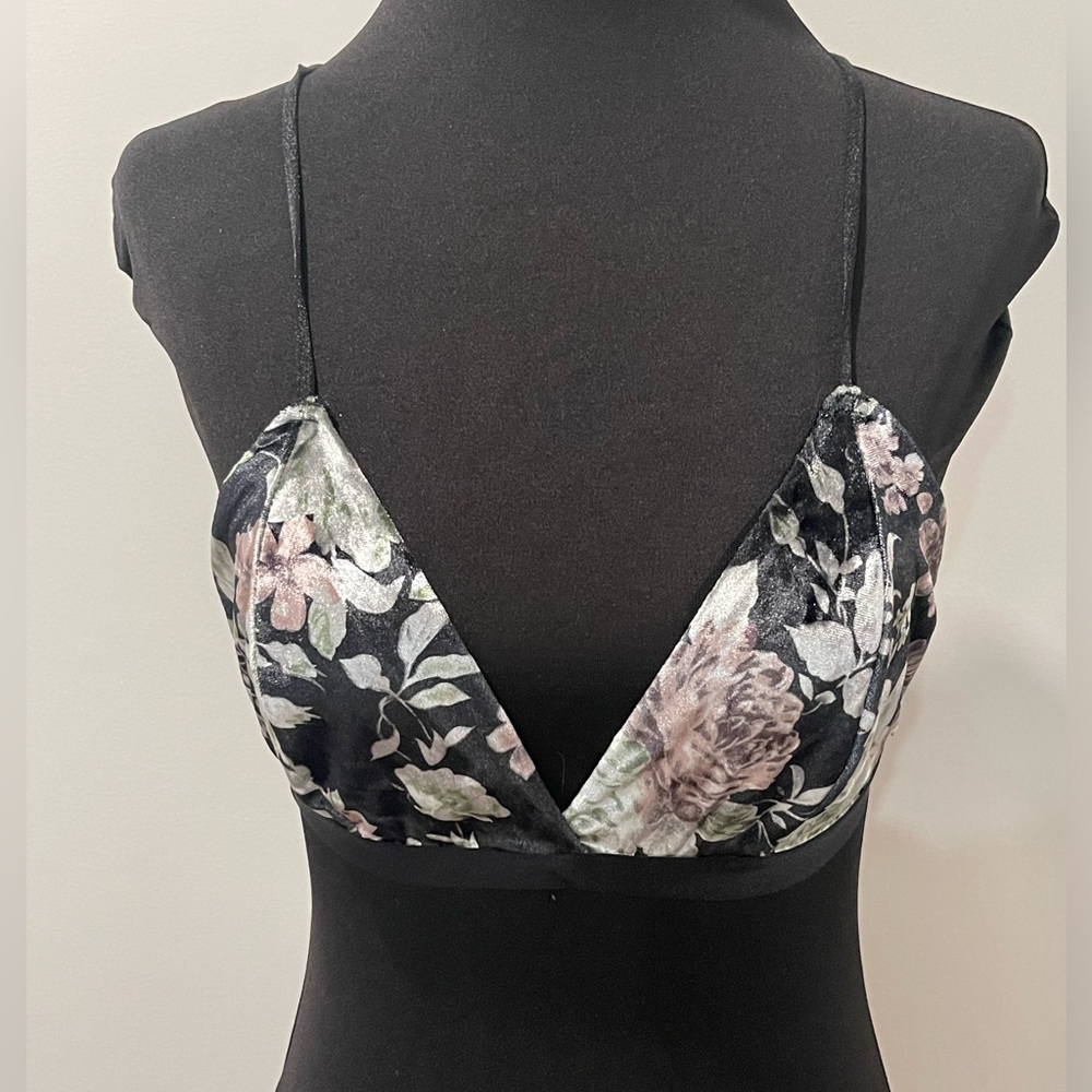 Honeydew - Floral velvet bralette